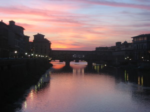 The Ponte Vecchio by night.